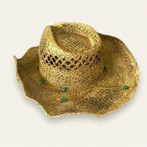 Conner handmade hat  with turquoise beaded accents